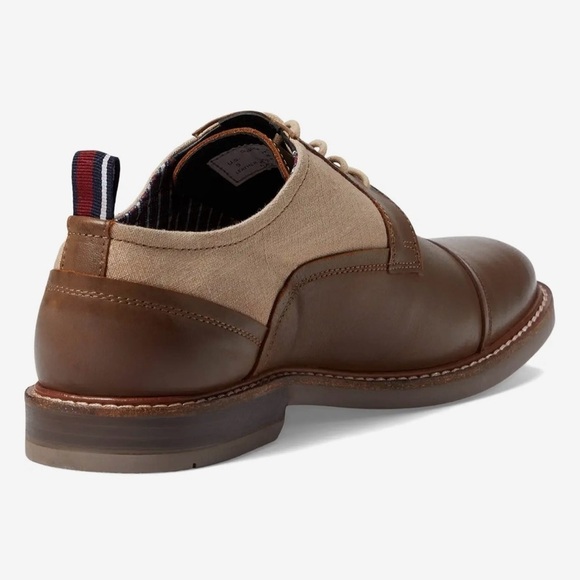 Ben Sherman Men\'s Birk Cap Toe Oxford in Taupe Leather NWOB main image 9